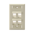 Leviton WALLPLATES WP 4PORT SG ANG ID IV 42081-4IS